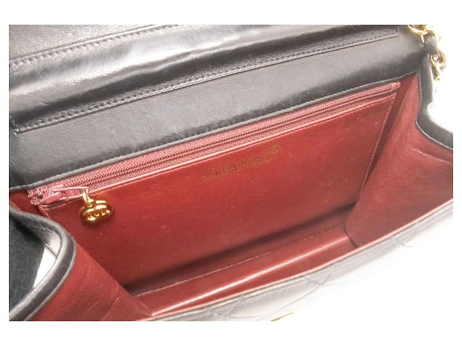 CHANEL Piccola borsa a tracolla con catena Clutch in agnello trapuntato nero - vista 10