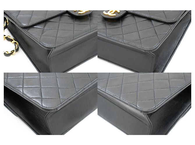 CHANEL Piccola borsa a tracolla con catena Clutch in agnello trapuntato nero - vista 6