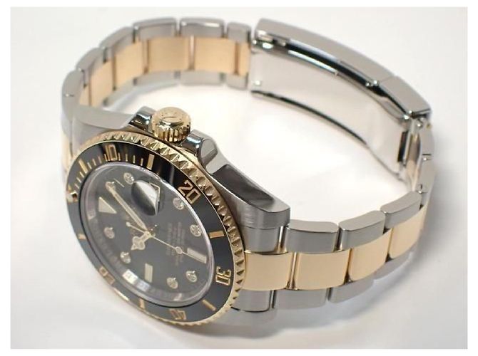 ROLEX Submariner date SS xYG combination black8P diamond 116613GLN '12 Uomo - vista 12