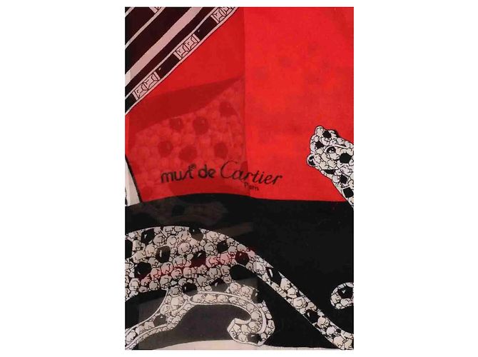 Carré Cartier in seta rosso - vista 2