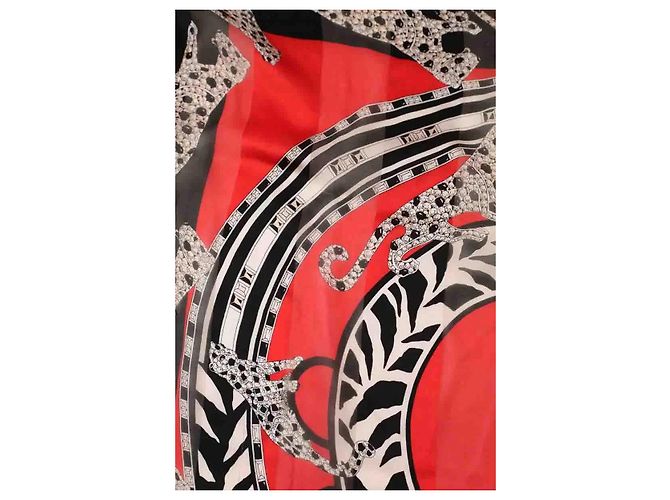 Carré Cartier in seta rosso - vista 5