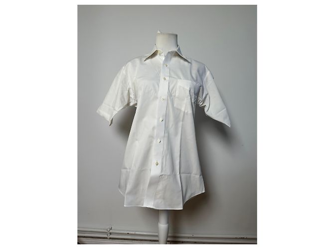 Camicia vintage Courreges in misto cotone bianca L Bianco - vista 9