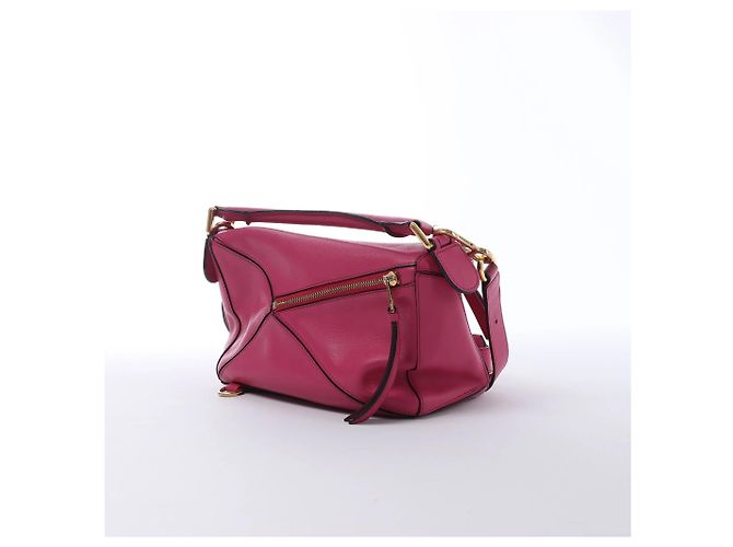 Piccola borsa a 2 vie in pelle LOEWE Puzzle rosa Beige - vista 3