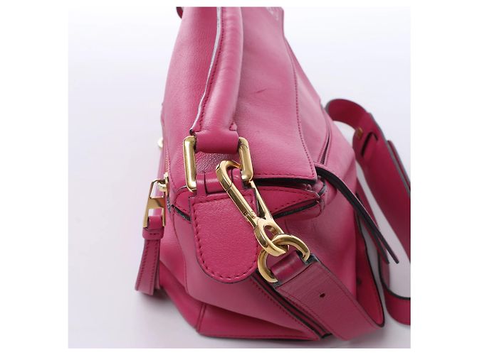 Piccola borsa a 2 vie in pelle LOEWE Puzzle rosa Beige - vista 4