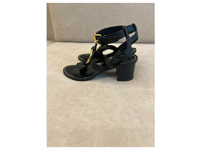 Graceful Sandali con tacco Louis Vuitton in pelle nera Nero - vista 4