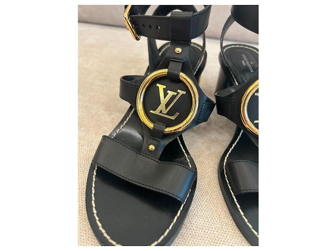 Graceful Sandali con tacco Louis Vuitton in pelle nera Nero - vista 6