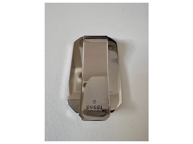 Clip per banconote Gucci GG in pelle marrone - vista 5