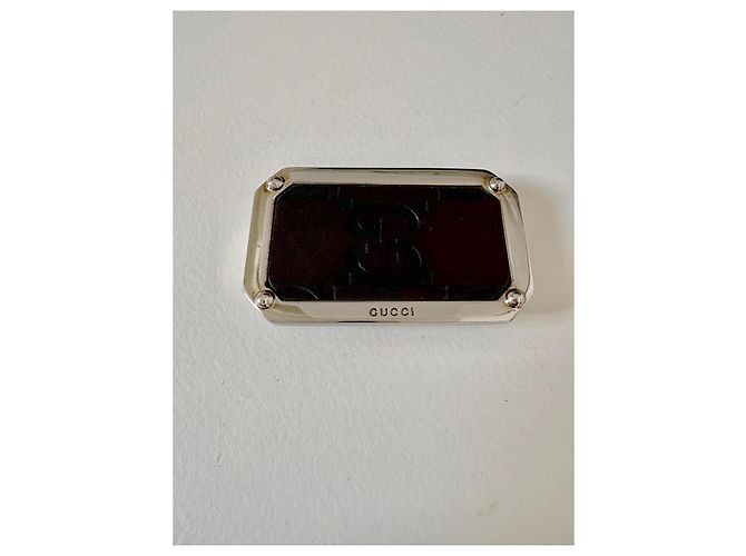 Clip per banconote Gucci GG in pelle marrone - vista 7