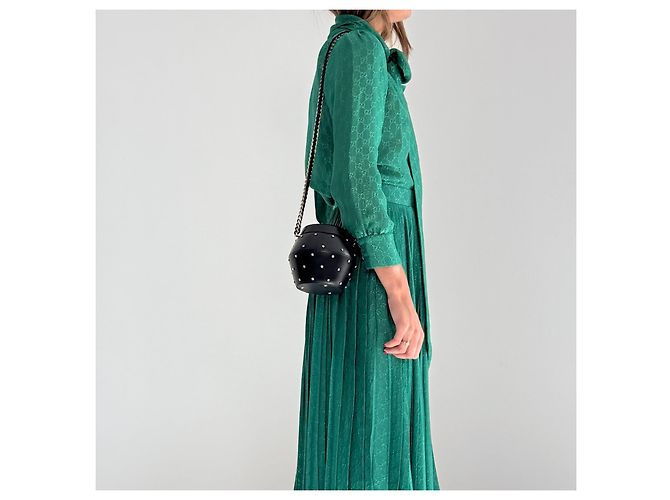 Borsa Pot decorata con cristalli Saint Laurent Runway Primavera 2014 – Hedi Slimane Nero - vista 12