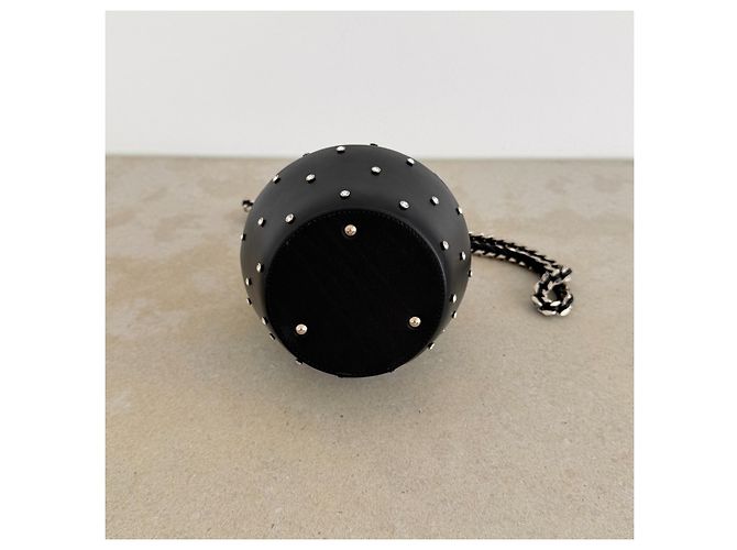 Borsa Pot decorata con cristalli Saint Laurent Runway Primavera 2014 – Hedi Slimane Nero - vista 7