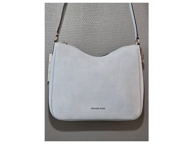 Borsa a tracolla Michael Kors Nyla in pelle liscia e scamosciata blu pallido Blu chiaro - vista 2