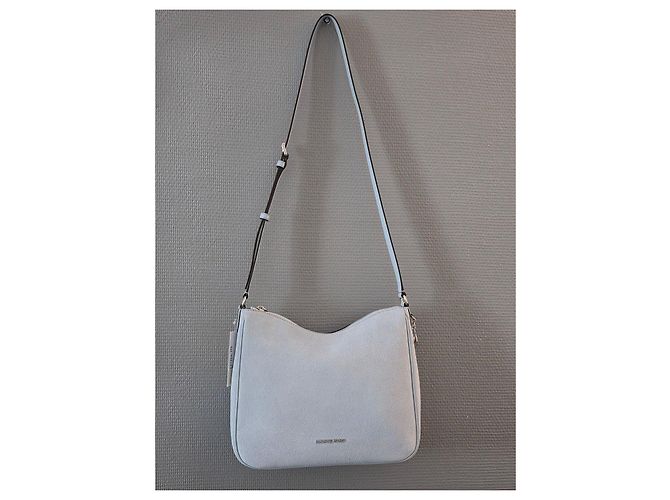 Borsa a tracolla Michael Kors Nyla in pelle liscia e scamosciata blu pallido Blu chiaro - vista 6
