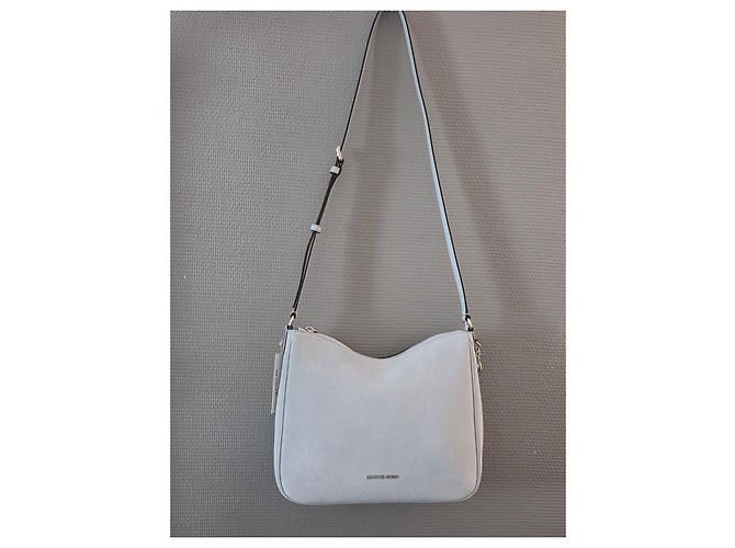 Borsa a tracolla Michael Kors Nyla in pelle liscia e scamosciata blu pallido Blu chiaro - vista 7