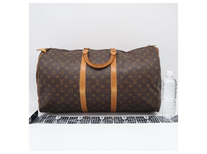 Borsa Boston Louis Vuitton Monogram Keepall 55 Marrone Beige - vista 3