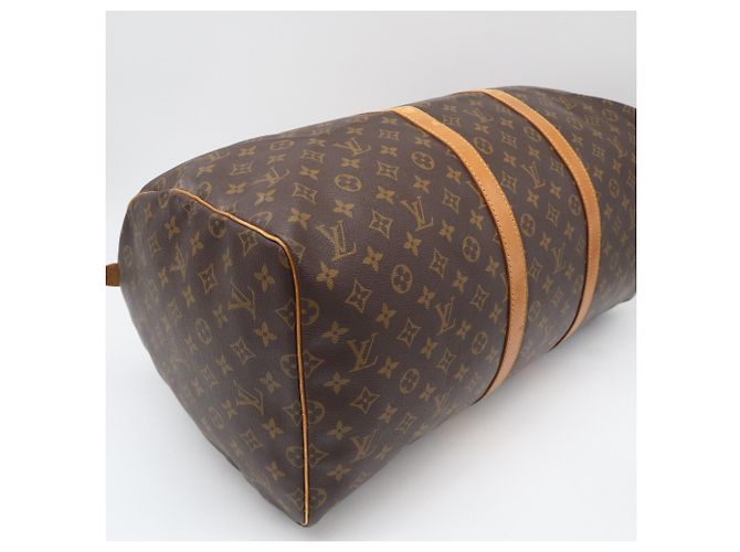 Borsa Boston Louis Vuitton Monogram Keepall 55 Marrone Beige - vista 5