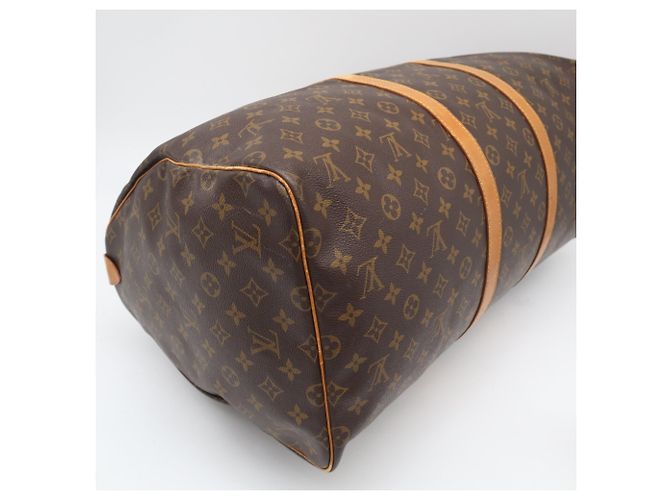 Borsa Boston Louis Vuitton Monogram Keepall 55 Marrone Beige - vista 6