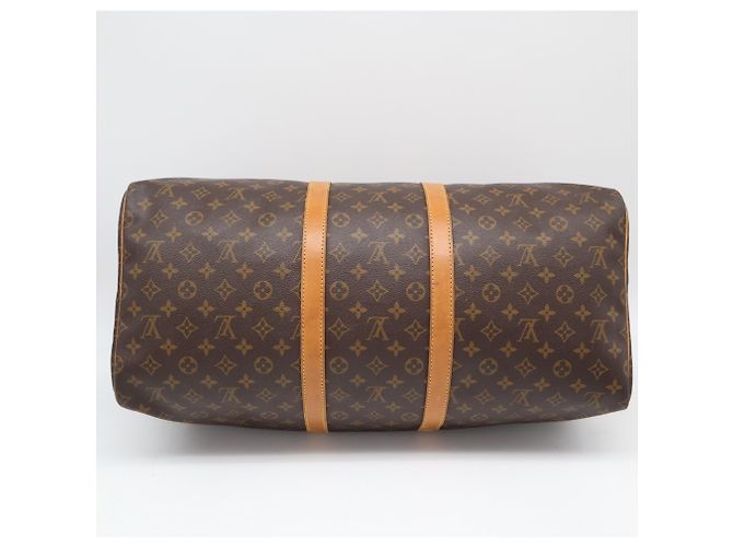 Borsa Boston Louis Vuitton Monogram Keepall 55 Marrone Beige - vista 7