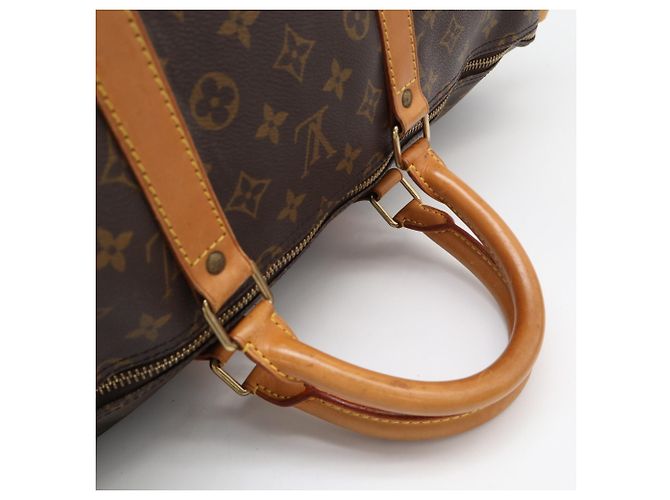 Borsa Boston Louis Vuitton Monogram Keepall 55 Marrone Beige - vista 8