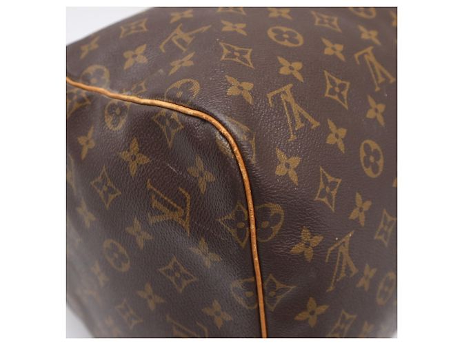 Borsa Boston Louis Vuitton Monogram Keepall 55 Marrone Beige - vista 9