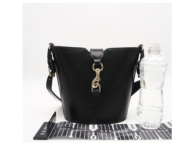 Borsa a tracolla mini bucket in pelle GUCCI Nero - vista 3