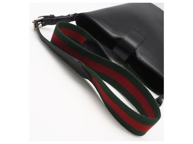 Borsa a tracolla mini bucket in pelle GUCCI Nero - vista 5