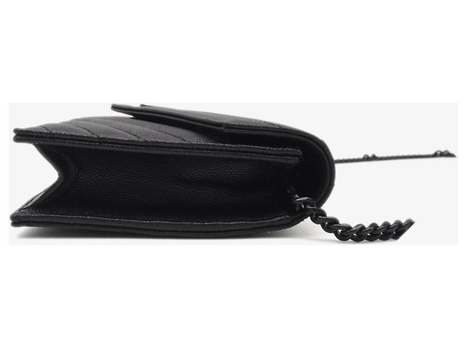 Sac à bandoulière en cuir de veau noir Yves Saint Laurent - vue 6