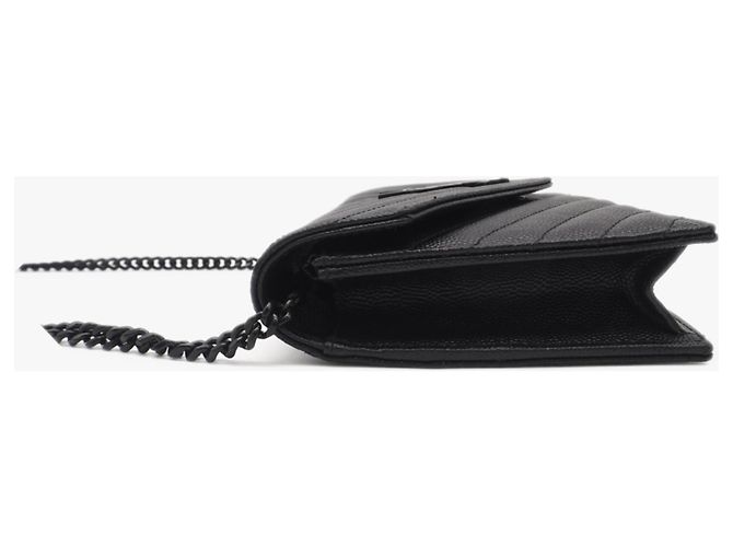 Sac à bandoulière en cuir de veau noir Yves Saint Laurent - vue 7