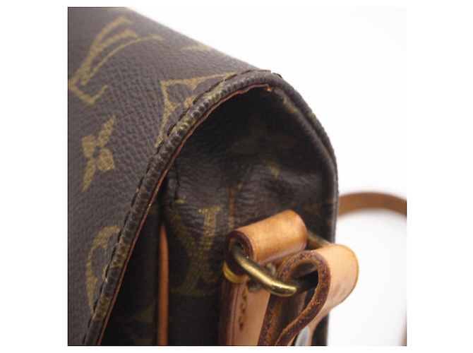 Borsa a spalla Louis Vuitton Monogram Cartouchiere PM M51254 Marrone Beige - vista 10