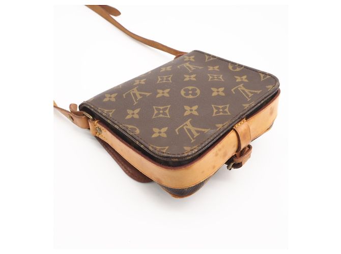 Borsa a spalla Louis Vuitton Monogram Cartouchiere PM M51254 Marrone Beige - vista 7