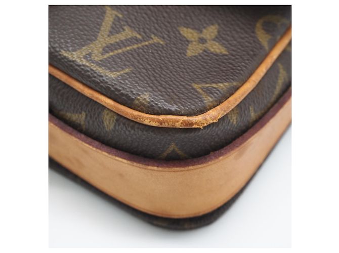 Borsa a spalla Louis Vuitton Monogram Cartouchiere PM M51254 Marrone Beige - vista 9