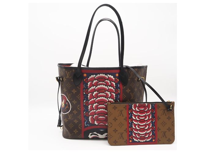 Sac à main Louis Vuitton Monogram Neverfull MM Collaboration Kansai Yamamoto Marron Multicolore - vue 2