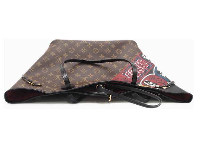 Sac à main Louis Vuitton Monogram Neverfull MM Collaboration Kansai Yamamoto Marron Multicolore - vue 9