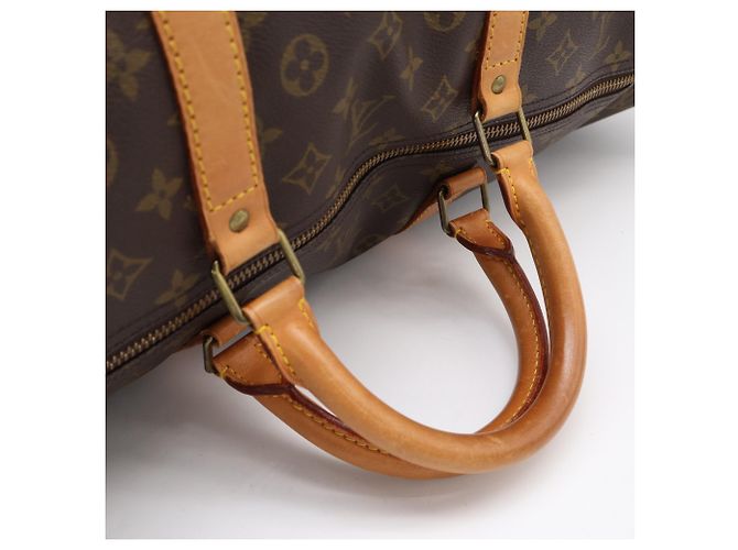 Borsa Boston Louis Vuitton Monogram Keepall 60 Marrone Beige - vista 8