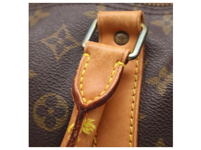 Louis Vuitton Monogram Keepall Bandoulière 60 Borsa Boston Marrone Beige - vista 10