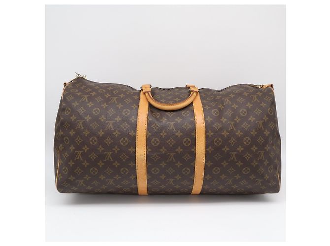 Louis Vuitton Monogram Keepall Bandoulière 60 Borsa Boston Marrone Beige - vista 2