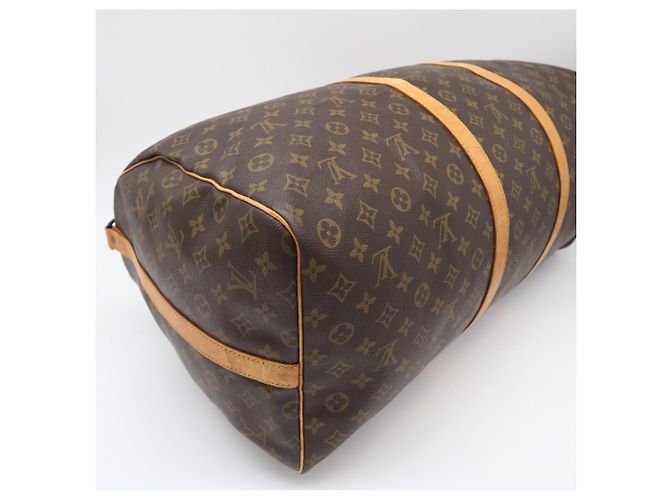 Louis Vuitton Monogram Keepall Bandoulière 60 Borsa Boston Marrone Beige - vista 6