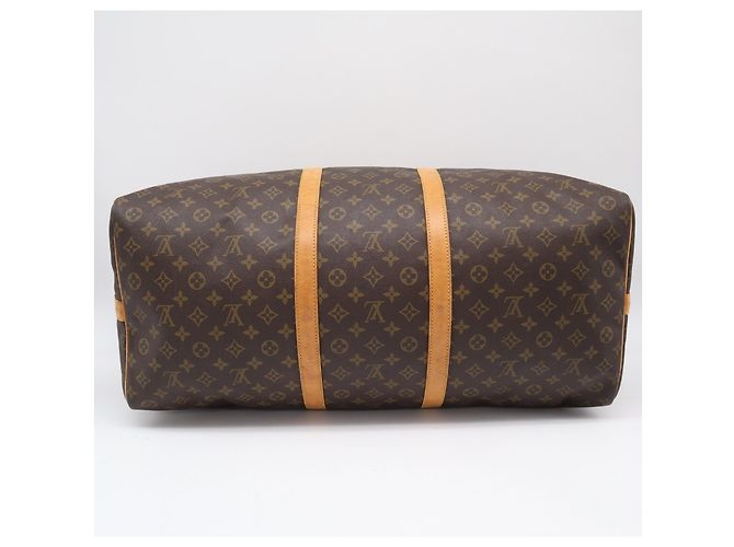 Louis Vuitton Monogram Keepall Bandoulière 60 Borsa Boston Marrone Beige - vista 7