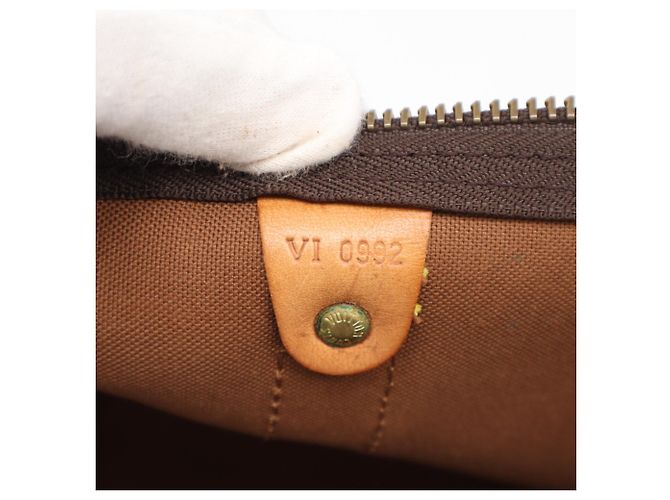 Borsa Louis Vuitton Monogram Keepall 60 Marrone Beige - vista 16