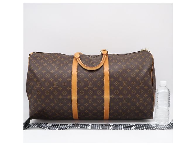 Borsa Louis Vuitton Monogram Keepall 60 Marrone Beige - vista 3