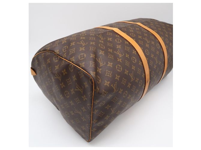Borsa Louis Vuitton Monogram Keepall 60 Marrone Beige - vista 5