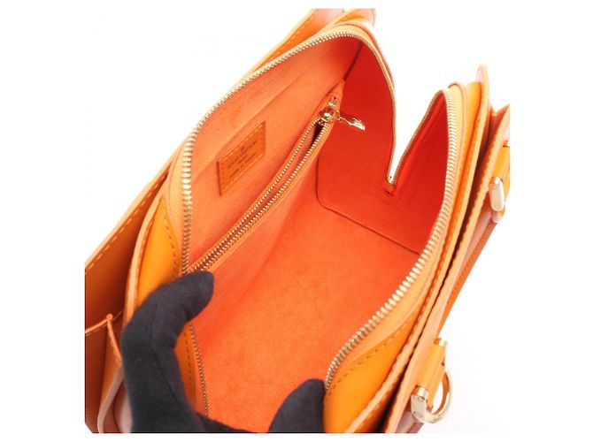 Borsa Louis Vuitton Pont Neuf Epi Mandarin Arancione Grigio - vista 3