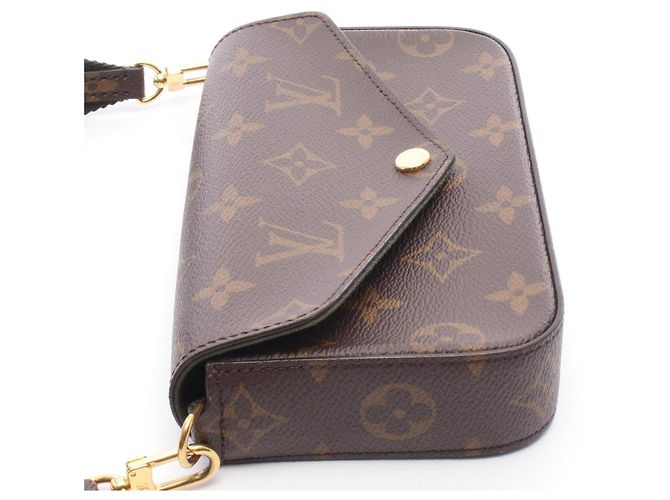 Louis Vuitton Multi Pochette Felicie Marrone Verde Monogramma - vista 7