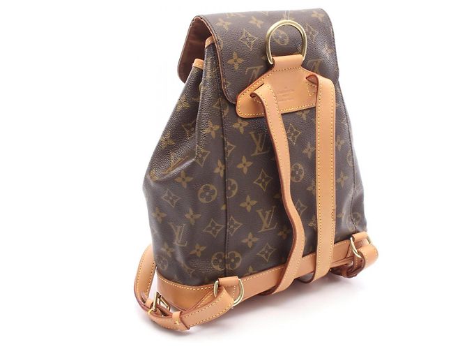 Zaino Louis Vuitton Montsouris MM Marrone Monogramma - vista 2
