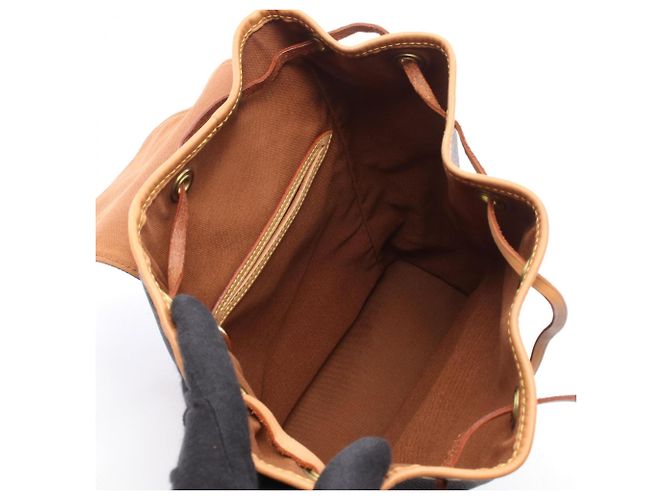 Zaino Louis Vuitton Montsouris MM Marrone Monogramma - vista 3