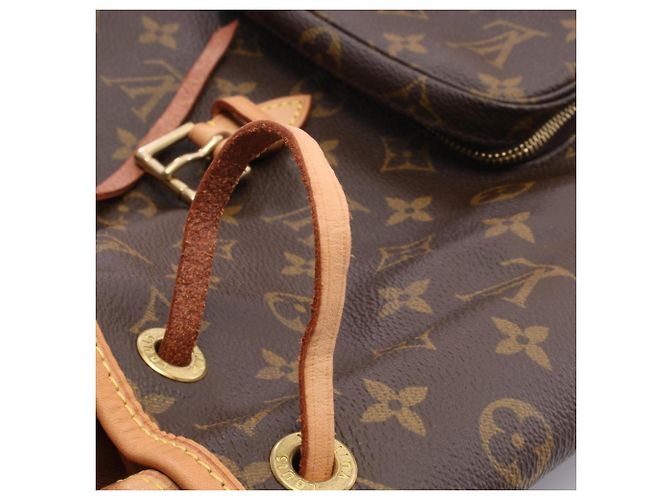 Zaino Louis Vuitton Montsouris MM Marrone Monogramma - vista 7