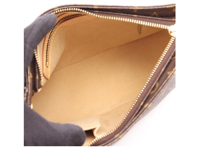 Borsa a Spalla Louis Vuitton Looping MM Marrone Monogramma - vista 3