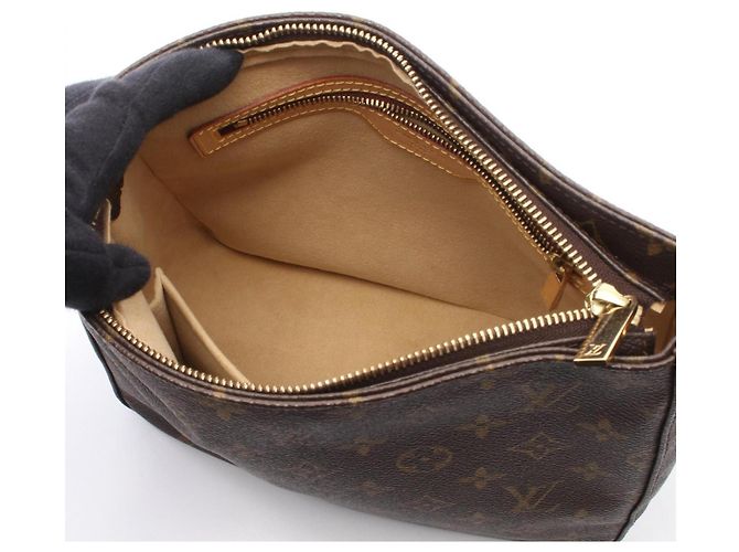Borsa a Spalla Louis Vuitton Looping MM Marrone Monogramma - vista 3