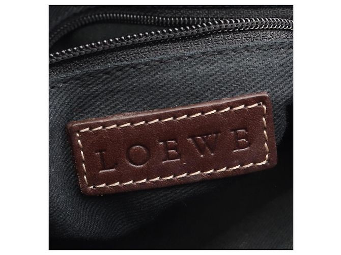 Borsa Tote Loewe Repeat Anagram Marrone Blu navy - vista 4
