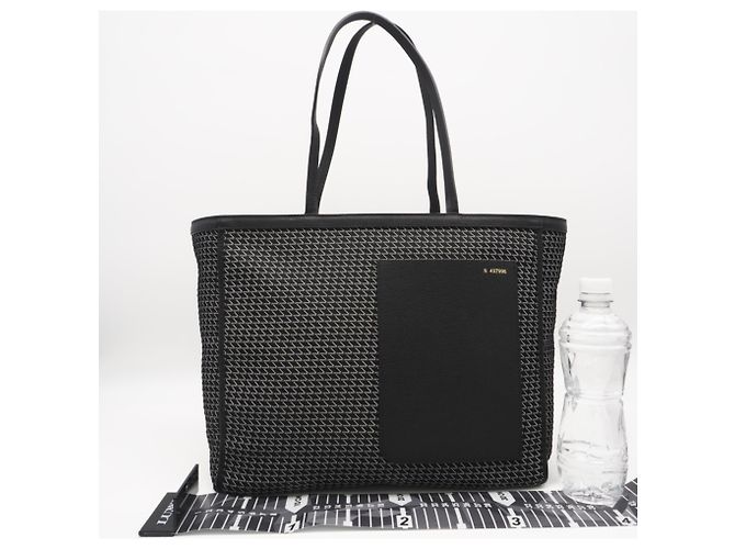Borsa Tote Valextra K-VAL Medium Nero Bianco - vista 3