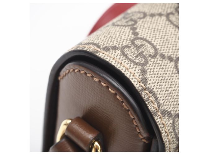 Gucci GG Supreme Shoulder Bag Valentine's Day Limited Edition Braun Rot - Ansicht 11